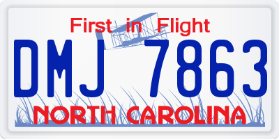 NC license plate DMJ7863