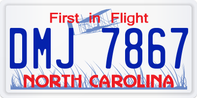 NC license plate DMJ7867