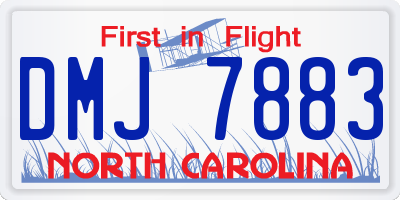 NC license plate DMJ7883