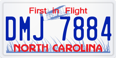 NC license plate DMJ7884
