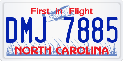 NC license plate DMJ7885
