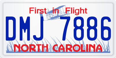 NC license plate DMJ7886