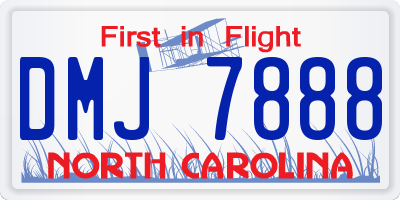 NC license plate DMJ7888