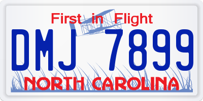 NC license plate DMJ7899