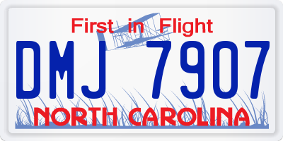 NC license plate DMJ7907