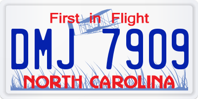 NC license plate DMJ7909
