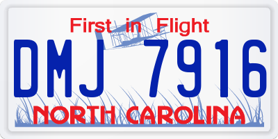 NC license plate DMJ7916