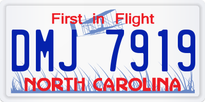NC license plate DMJ7919