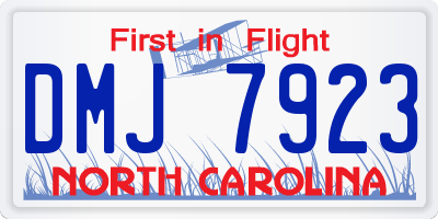 NC license plate DMJ7923