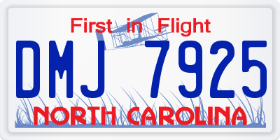 NC license plate DMJ7925