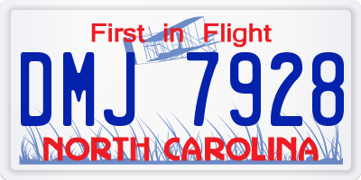 NC license plate DMJ7928