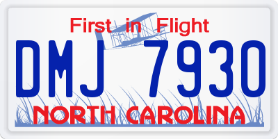 NC license plate DMJ7930