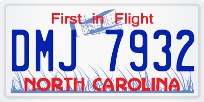 NC license plate DMJ7932