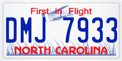 NC license plate DMJ7933