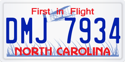 NC license plate DMJ7934