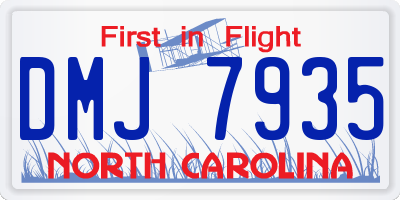 NC license plate DMJ7935