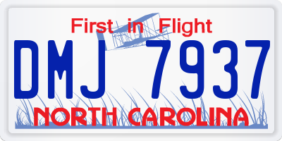 NC license plate DMJ7937