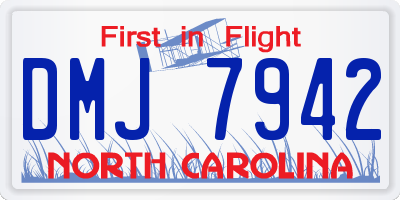 NC license plate DMJ7942