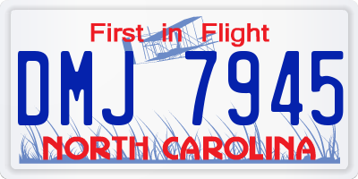 NC license plate DMJ7945
