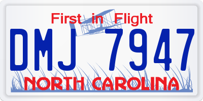 NC license plate DMJ7947