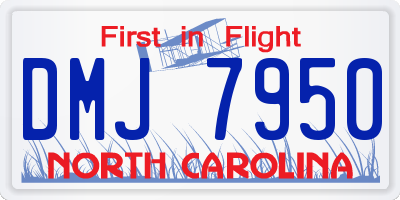 NC license plate DMJ7950