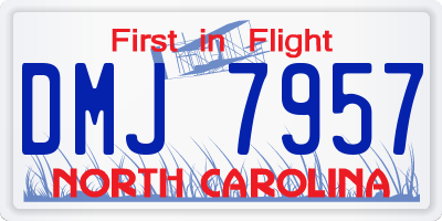 NC license plate DMJ7957