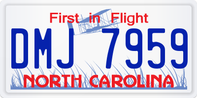 NC license plate DMJ7959