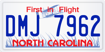 NC license plate DMJ7962