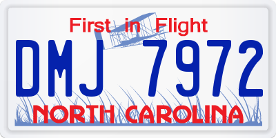 NC license plate DMJ7972