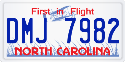 NC license plate DMJ7982