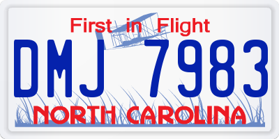 NC license plate DMJ7983
