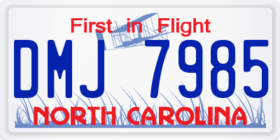 NC license plate DMJ7985