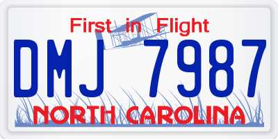 NC license plate DMJ7987