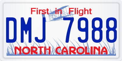 NC license plate DMJ7988