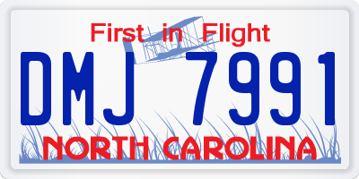 NC license plate DMJ7991