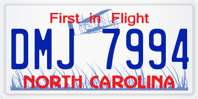 NC license plate DMJ7994