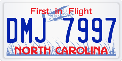 NC license plate DMJ7997