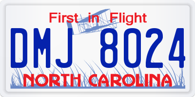 NC license plate DMJ8024