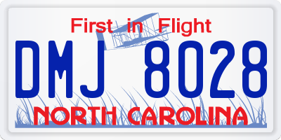 NC license plate DMJ8028