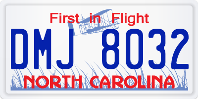 NC license plate DMJ8032