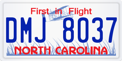 NC license plate DMJ8037