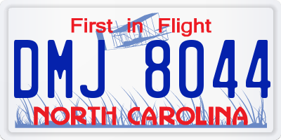 NC license plate DMJ8044