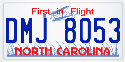 NC license plate DMJ8053