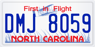 NC license plate DMJ8059