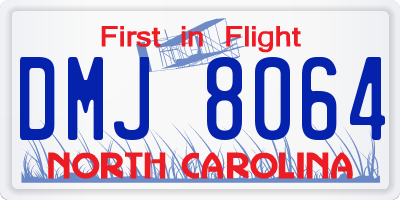 NC license plate DMJ8064