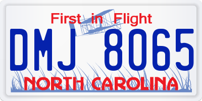 NC license plate DMJ8065