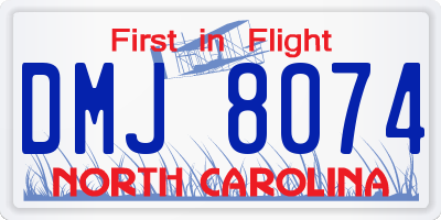 NC license plate DMJ8074
