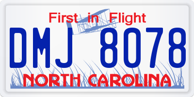 NC license plate DMJ8078