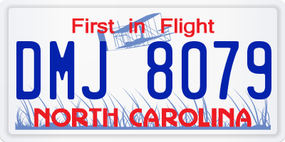 NC license plate DMJ8079