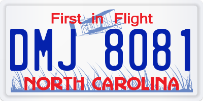 NC license plate DMJ8081